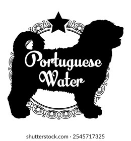 Portuguese Water. dog silhouette, dog, dog breeds,  vector, silhouette, logo design, animal, illustration, icon, sign, black, pet