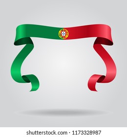Portuguese wavy flag abstract background. Vector illustration.