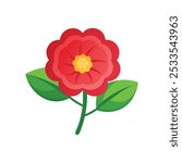 
Portulaca flower isolated flat vector illustration on white background.