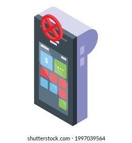Pos cancel payment icon. Isometric of Pos cancel payment vector icon for web design isolated on white background