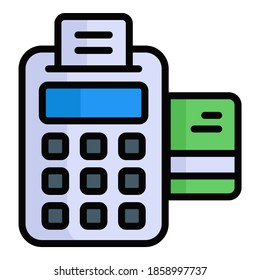 POS filled line style, Black Friday shopping, Sale icon design.