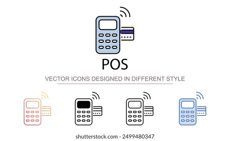 POS icon design with white background stock illustration