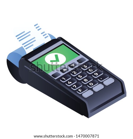 Pos icon. Isometric of pos icon payment terminal vector for web design isolated on white background
