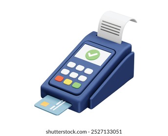 Ilustração do ícone do terminal de pagamento da máquina de PDV renderização 3d