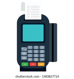 Pos machine vector design illustration isolated on white background. payments concept, near field communication technology.