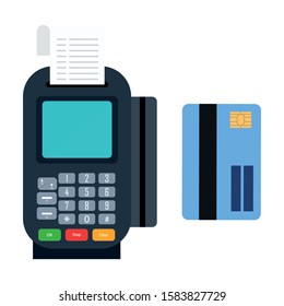 Pos machine vector design illustration isolated on white background. payments concept, near field communication technology.