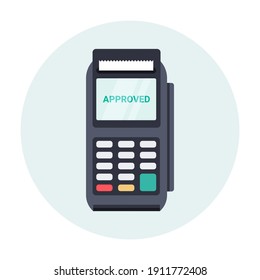 POS NFC Payment machine icon. NFC terminal card vector payment transfer