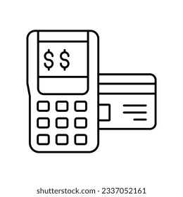 Pos Outline Vector Icon that can easily edit or modify

