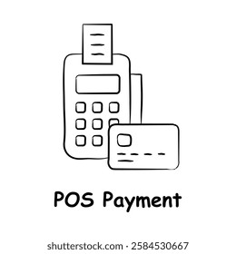 POS Payment Icon – Card Transaction at Checkout Counter