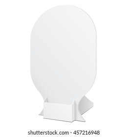 POS POI Cardboard Blank Empty Show Box Holder For Advertising Fliers, Leaflets Or Products On White Background Isolated. Ready For Your Design. Product Advertising. Vector EPS10 