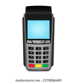 POS - Point of Sale Terminal, Credit Card Reader Machine or Payment Machine for Credit Card. Vector Illustration. 