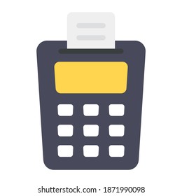 Pos, point of service in flat style 