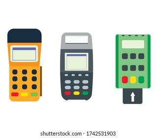 POS and POP terminal retail transaction vector illustration. 