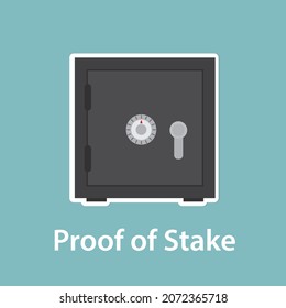 POS Proof of Stake and safe icon- vector illustration