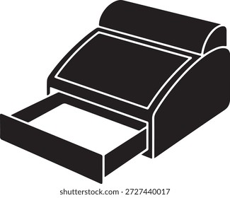 POS receipt printer silhouette icon for billing and ticket printing