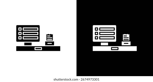 Logotipo do ícone do sistema de PDV. símbolos gráficos simples