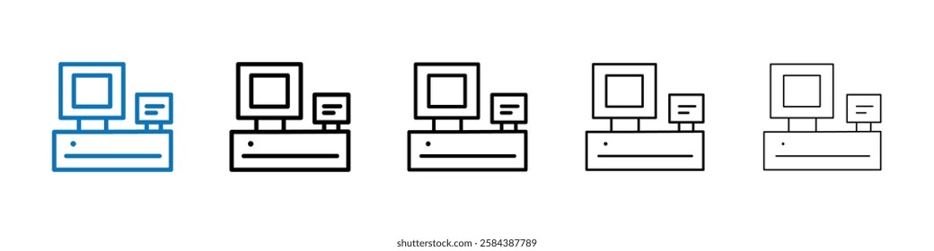 POS system icon Outline vector logo for web ui
