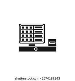 POS system icon Simple thin line flat symbol