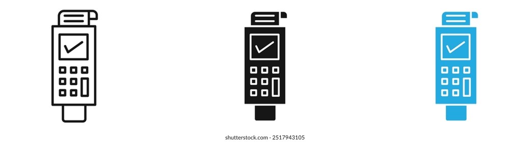 Ilustração de conjunto de vetores de ícone do sistema POS