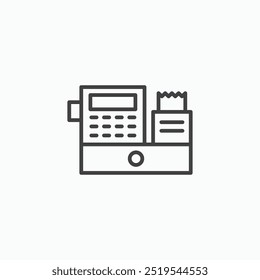 POS system thin liner icon isolated