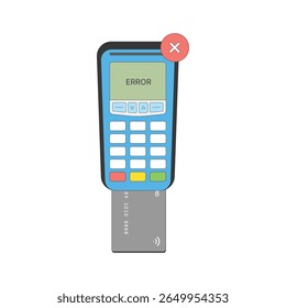 POS Terminal Card Payment Error Vector Illustration