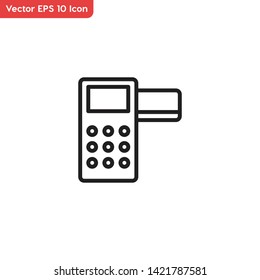 Pos terminal, card payment symbol vector icon