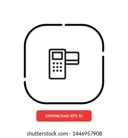Pos terminal, card payment symbol vector icon
