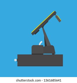 POS terminal card payment vector icon side view. Business purchase flat machine transaction cash. System commerce sale