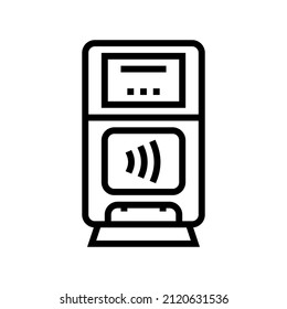 pos terminal contactless line icon vector. pos terminal contactless sign. isolated contour symbol black illustration