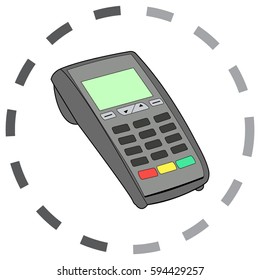 POS terminal credit vector icon