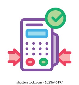 pos terminal device icon vector. pos terminal device sign. color symbol illustration