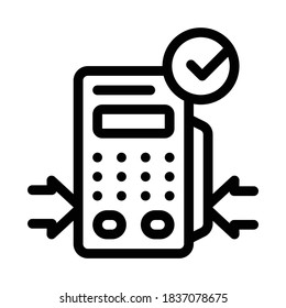 pos terminal device icon vector. pos terminal device sign. isolated contour symbol illustration