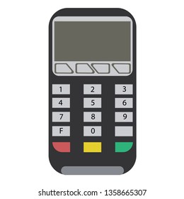 pos terminal flat illustration on white
