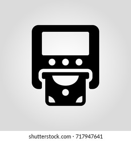 POS terminal flat isolated vector icon. Money payment sign