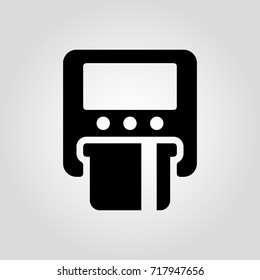 POS terminal flat isolated vector icon. Money payment sign