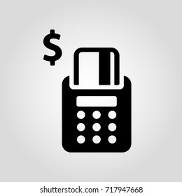 POS terminal flat isolated vector icon. Money payment sign