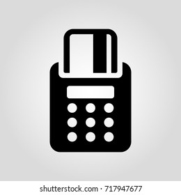 POS terminal flat isolated vector icon. Money payment sign
