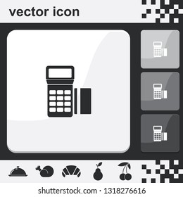 POS terminal flat set of buttons vector icon.