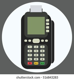 POS terminal flat vector icon.