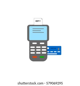 POS terminal flat vector icon