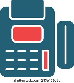 Pos Terminal Glyph Two Color Icon For Personal And Commercial Use.

