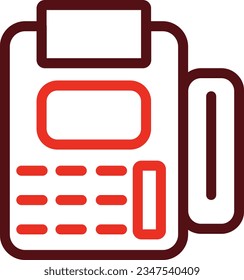 Pos Terminal Glyph Two Color Icon For Personal And Commercial Use.
