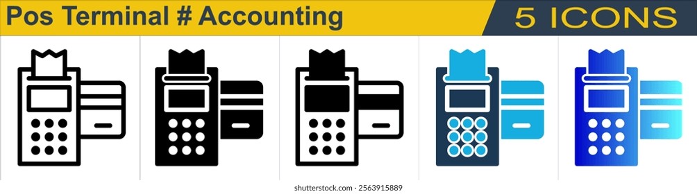 Pos Terminal icon with 5 styles (outline, solid, mixed, duotone and solid gradient)