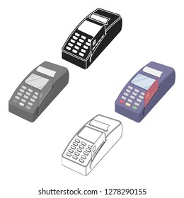 POS terminal icon in cartoon style isolated on white background. E-commerce symbol stock vector illustration.