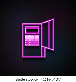 POS terminal icon. Element of Minimalistic  icons for mobile concept and web apps. Neon POS terminal icon can be used for web and mobile on dark gradient background