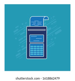 Pos terminal icon flat design with blue color