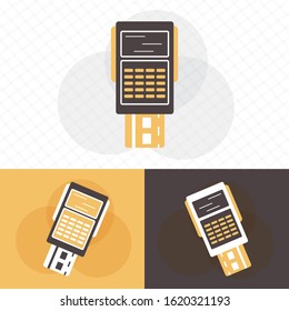 Pos terminal icon flat design with colorful