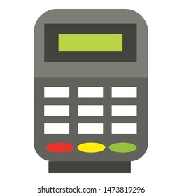 Pos terminal icon. Flat illustration of pos terminal vector icon for web design