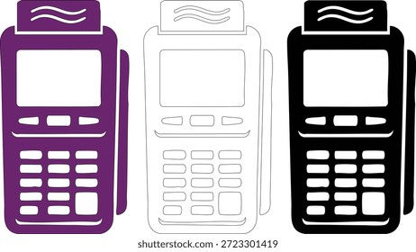 Pos ícone do terminal em estilo plano isolado no fundo transparente símbolo da caixa registradora de dinheiro pagamento sinal do terminal conceito vetor ilustração estilo de design plano conjunto de terminais pos