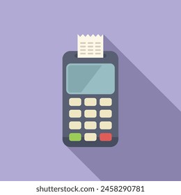 Pos terminal icon flat vector. Finance sale shopping. Money device